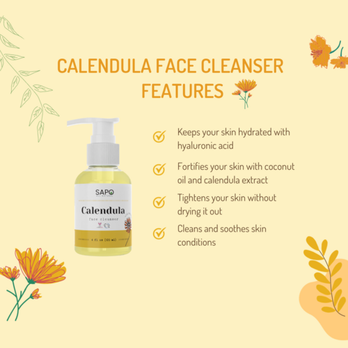 Sapo Calendula Face Cleanser, Hydrating Cream Wash with Hyaluronic
